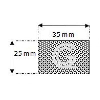 Rechthoekig mosrubber snoer | 25 x 35 mm | per meter